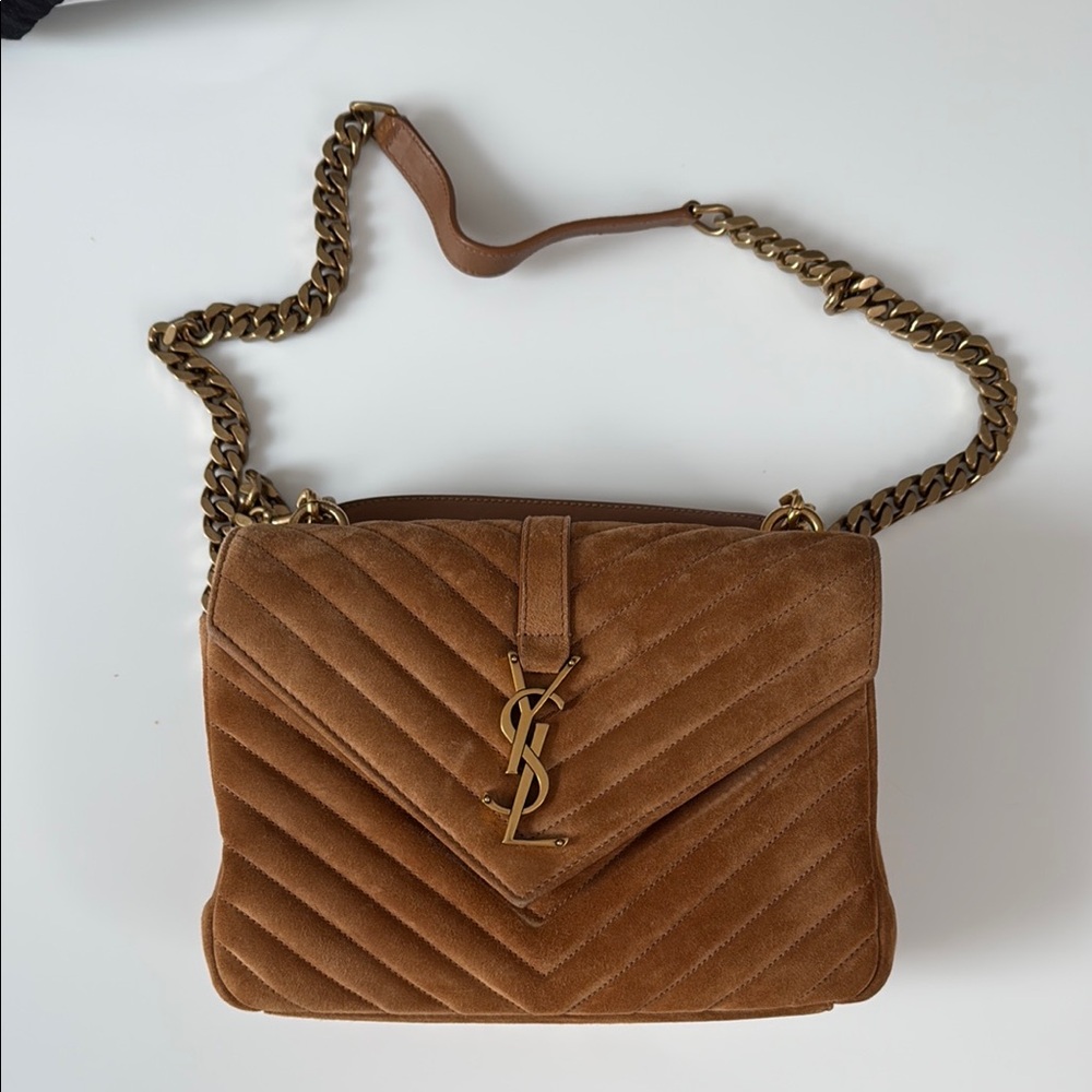Yves Saint Laurent Tan Quilted Shoulder Bag